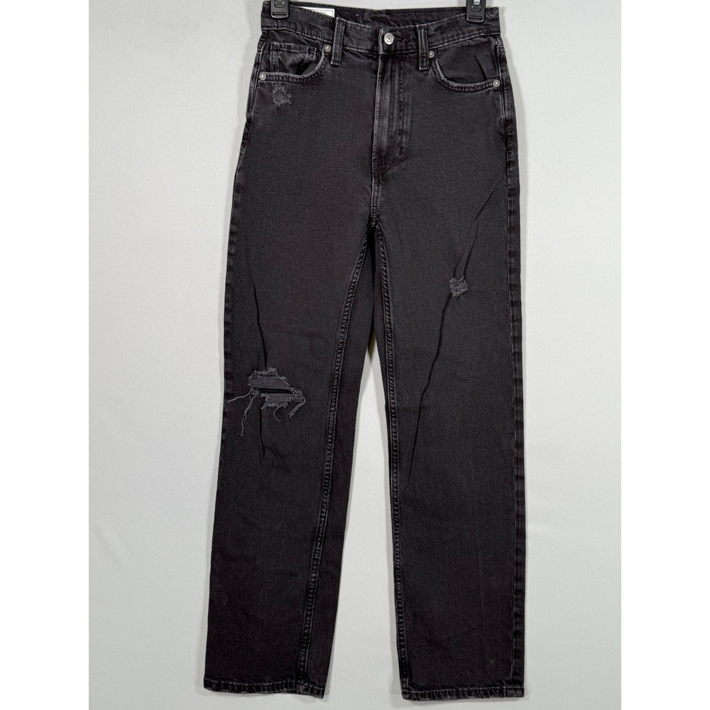 GAP 90s Loose‎ High Rise Black Distressed Jeans Women's Size 24 00R